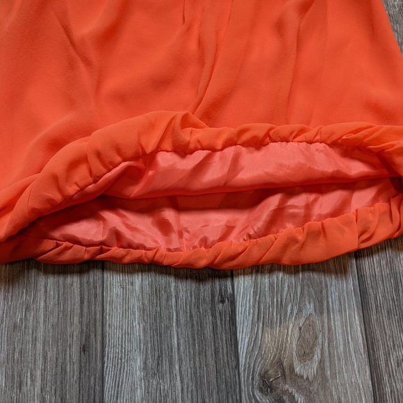 NWT Petite (0P) - A/X Orange One Shoulder Silk Dress - Picture 4 of 9
